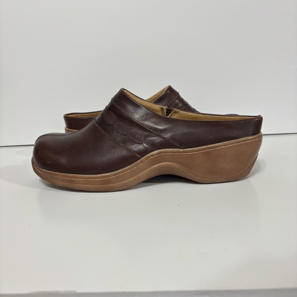 SoftWalk Dark Brown Leather Mules